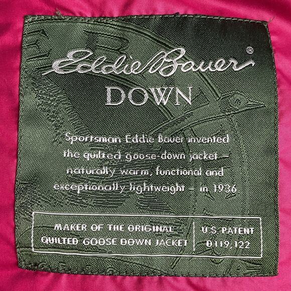 Eddie Bauer Womens Premium Goose Down Vest Full Zip Petite Medium Red - Picture 10 of 16